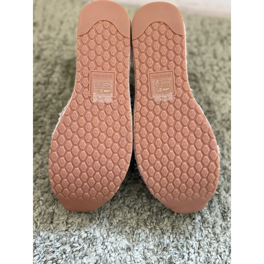 Dolce‎ Vita Jhenee Taupe Suede Espadrille Platform Sneaker Chain Slip On 9